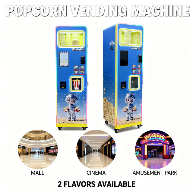 Popcorn machine, self-service vending machine, fully automatic cotton candy machine, commercial equipment, suitable for shopping malls, amusement parks, etc
