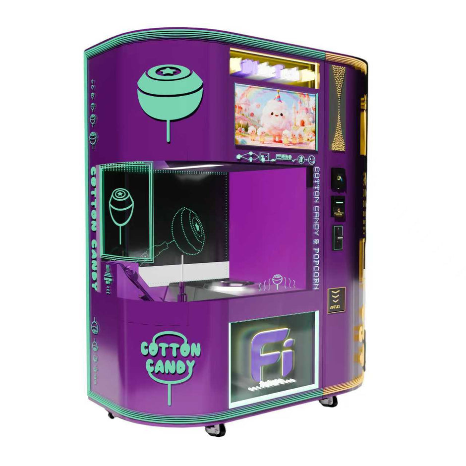 Dual-Mode Sweet Station Cotton Candy + Popcorn Combo Vending Machine