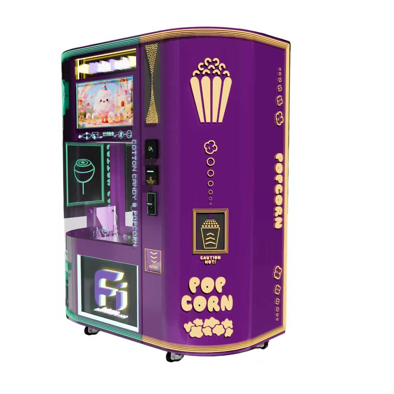 Dual-Mode Sweet Station Cotton Candy + Popcorn Combo Vending Machine
