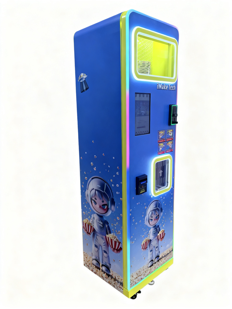 Popcorn machine, self-service vending machine, fully automatic cotton candy machine, commercial equipment, suitable for shopping malls, amusement parks, etc