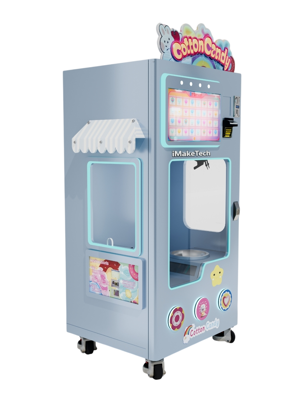 Smart Commercial Self-Service Cotton Candy Vending Machine
