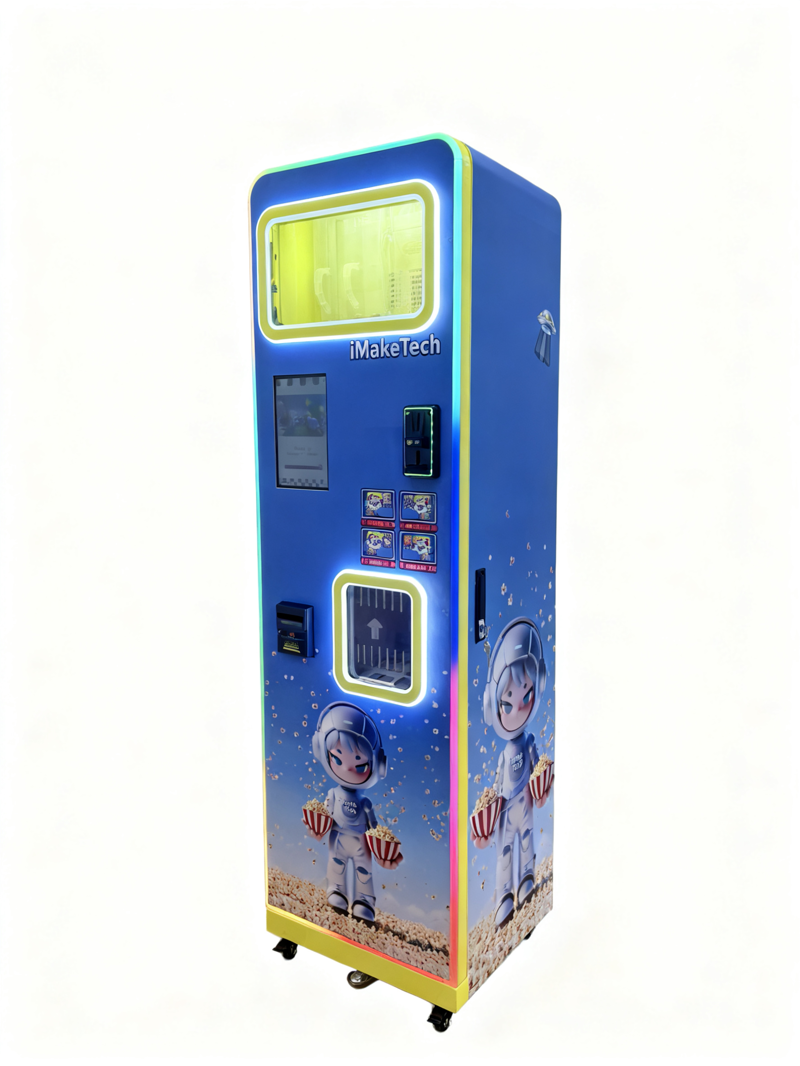 Popcorn machine, self-service vending machine, fully automatic cotton candy machine, commercial equipment, suitable for shopping malls, amusement parks, etc