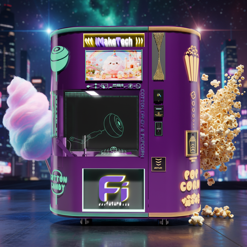 Dual-Mode Sweet Station Cotton Candy + Popcorn Combo Vending Machine