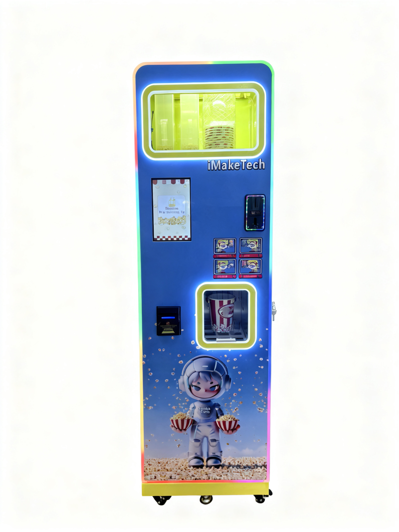Popcorn machine, self-service vending machine, fully automatic cotton candy machine, commercial equipment, suitable for shopping malls, amusement parks, etc