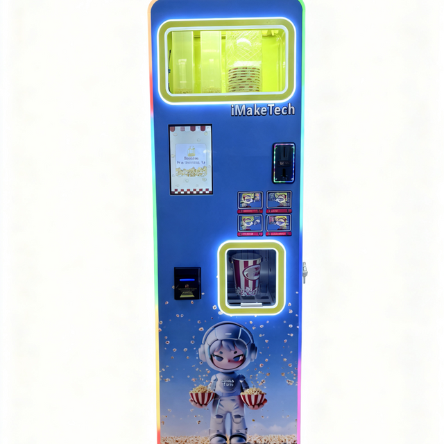 Popcorn machine, self-service vending machine, fully automatic cotton candy machine, commercial equipment, suitable for shopping malls, amusement parks, etc