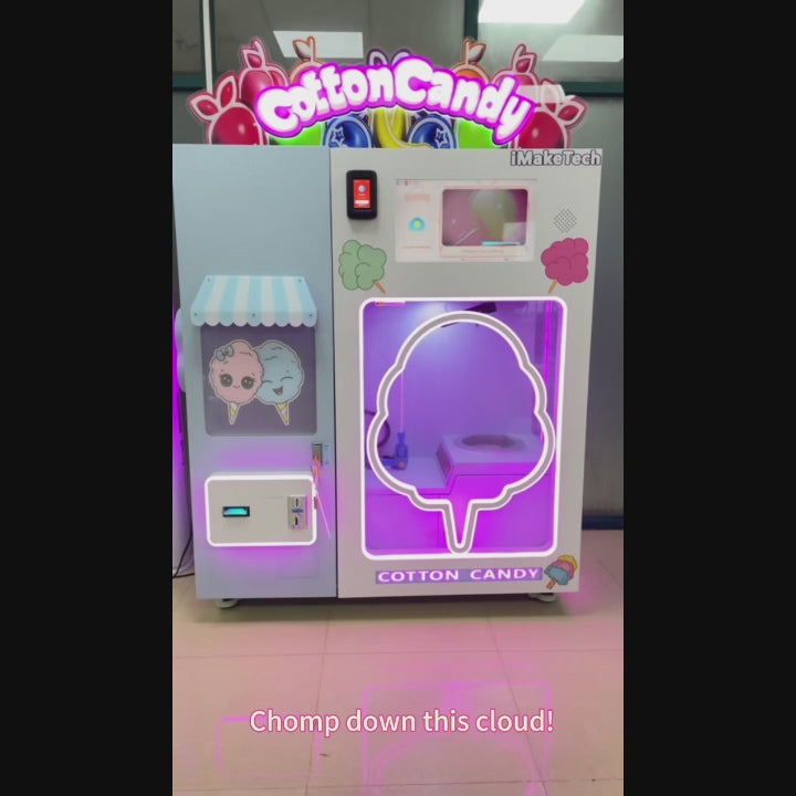 Double cabinet marshmallow machine, self-service vending machine, fully automatic marshmallow making machine, commercial equipment